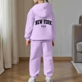 thumbnail image 5 of Girls Clothes Girl Sets Child Toddler Boys Girls Long Sleeve Solid Warm Hoodie Pullover Tops Pants Kids Outfits Sweat Suit, 5 of 7