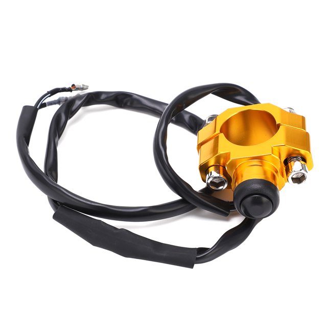 Interruptor De Apagado De Motocicleta, Botón De Arranque De Parada De Motor Estable Rendimiento CNC Aleación De Aluminio Dorado Para Motocicletas Para Scooters Para Quads ANGGREK Engine Stop Start Button