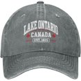 thumbnail image 4 of Unisex Lake Ontario Canada Embroidered Baseball Cap Adjustable Washed Cotton Dad Hat, 4 of 4