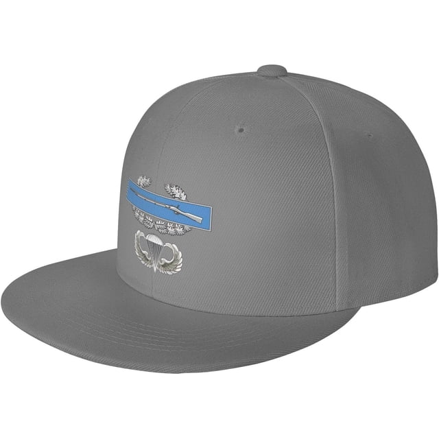 Combat Infantry Badge (CIB) Jump Wings Unisex Flat Brim Visor hat Adjustable Baseball Cap