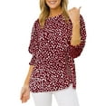 thumbnail image 2 of Polka Dots Print Women 3/4 Sleeve Casual Chiffon Blouse Tops, 2 of 5