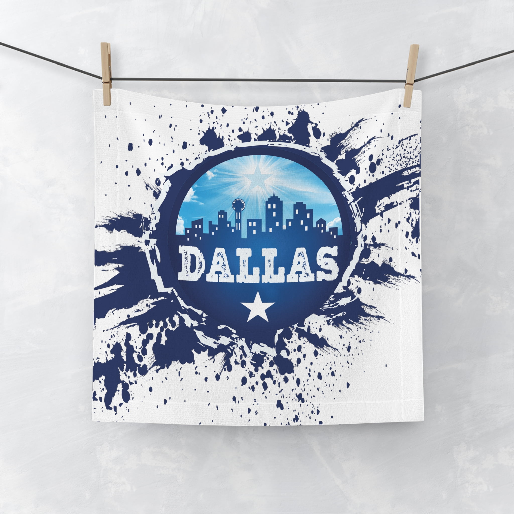 Dallas Texas Face Towel, bathroom decor, bathroom towel, Home Decor