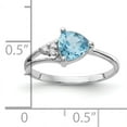 thumbnail image 5 of Primal Gold 14 Karat White Gold 6mm Swiss Blue Topaz and A Diamond Ring, 5 of 7