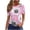 Pink23, variant on Karymi Womens Blouses Floral Print Basic T-Shirt, Crew Neck Regular Short Sleeve Classic Loose Straight Pullover Tee Blouses for Women