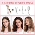 thumbnail image 2 of 2-in-1 Airflow Curling Iron Flat Iron, Hair Straightener & Curler, 1 inch Curling Wand with 20 Million Negative Ions, 5 Temp Settings, Dual Voltage for Travel, 2 of 9