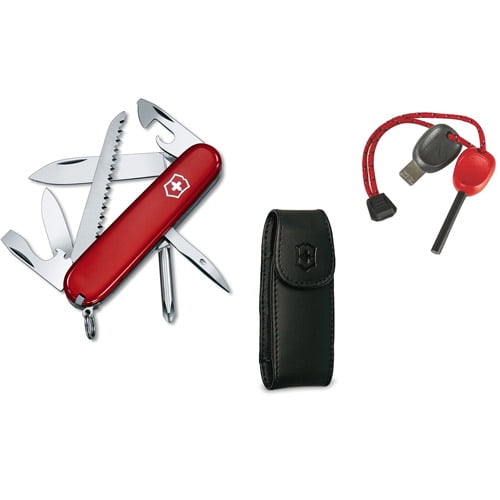 Victorinox Swiss Army Hiker Knife with Firestarter and Clip Pouch