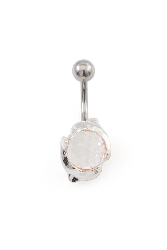 Dolphin Navel Ring With Disco Ball 14g 3/8 Surgical Steel