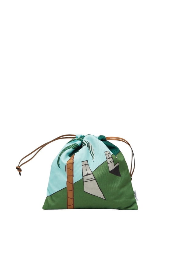 Pre-Owned LOEWE Easter Island Ken Price Capsule Collection Drawstring Pouch in Green... (Good)
