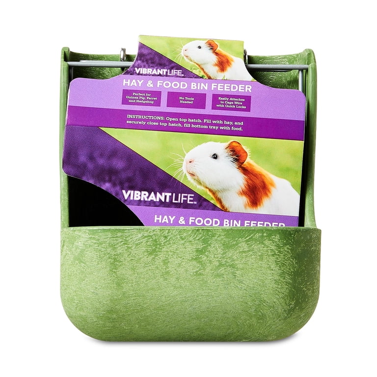Vibrant Life Small Animal Hay and Food Bin, Green, 3-Pack photo 4