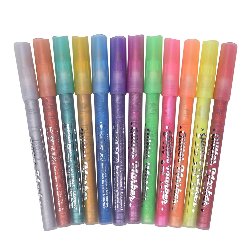 STA 1152 Glitter Marker Pens 12 Color for DIY Photo Album Artist