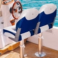 thumbnail image 3 of Gymax 2PCS Low Back Boat Seat Folding Fishing Boat Seat Stainless Steel Screws Blue & White, 3 of 10