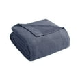 thumbnail image 2 of INK+IVY Bree Knit Twin Size Blanket Modern Throw Blanket, 66"W x 90"L - Indigo, 2 of 5