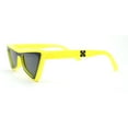 thumbnail image 3 of Beveled Squared Geometric 2-tone Triangular Cat Eye Plastic Sunglasses Yellow Black - Black, 3 of 4