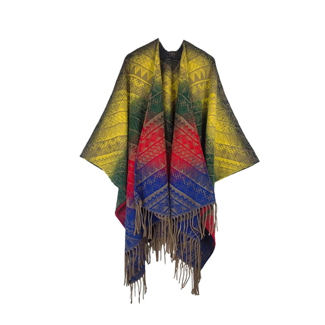Wraps pour Femmes, Cape Chaude Style Fourche Imprimée, Wrap d'Hiver pour Femmes