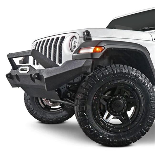 Trail FX JL07T Front Bumper with 2 in. Hitch Receiver for 1991-2005 Jeep JL Wrangler, Black Jeep Tj Front Bumper With Receiver Hitch