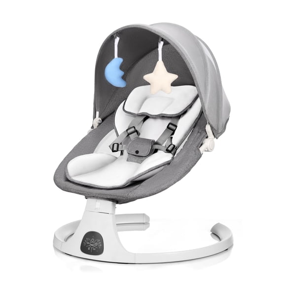 Babyeap 5-Speed Electric Baby Swing for Infants with Remote Control, Bluetooth Music and Timer, Gray