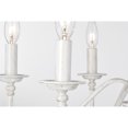 thumbnail image 5 of Modern Farmhouse Chandelier Classic Candle Hanging Pendant Ceiling Light Fixtures 6-Light White Chandelier Industrial Iron Chandelier Light Fixture, 5 of 7