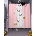 thumbnail image 3 of Halloween Cute Ghost Shower Curtain Set ，Waterproof Fabric Shower Curtains Pumpkin Cartoon Watercolor Shower Curtains for Bathroom,Bathroom Decor 72"x72", 3 of 6