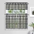 thumbnail image 2 of Kitchen Curtains 36 Inch Short - 3 Panel Set, Rod Pocket Window Curtain, Boho Floral Tribal Style, 100% Polyester for Farmhouse, Kitchen, Cafe, Bedroom, Easy Wash, 2 of 6
