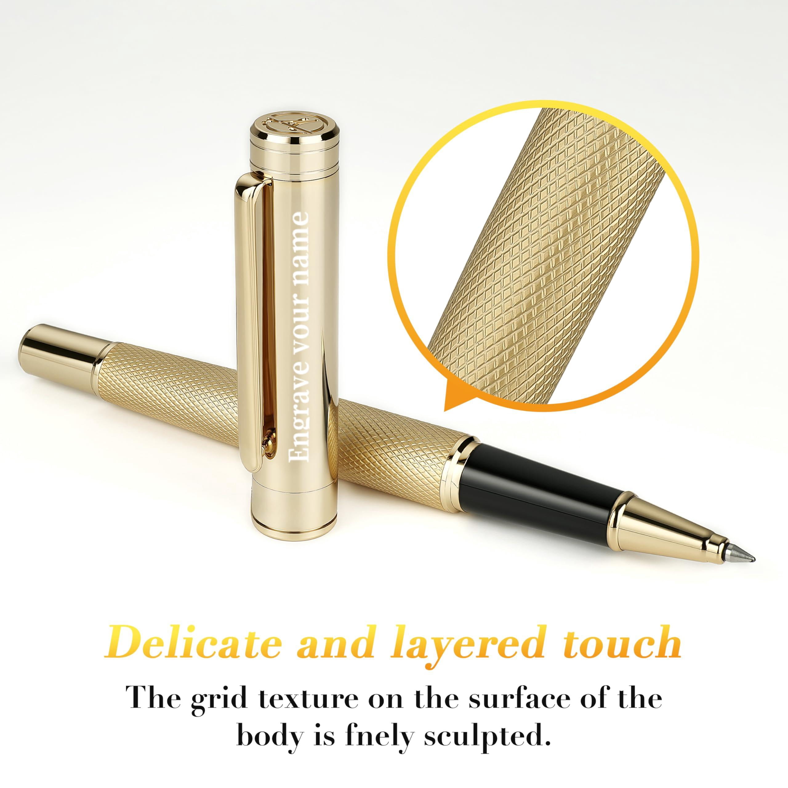 Personalized Rollerball Pen  Stunning Luxury With Mesh Texture Design And Finish Fancy Gift Set For Men & Women Business Signature Executive Office Designer Pens