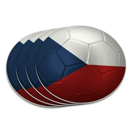 

The Czech Republic Flag Soccer Ball Futbol Football Coaster Set