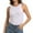 White, variant on Women's Crewneck Racerback Ribbed Tank Tops Summer Basic High Neck Sleeveless Slim Fit Crop Tops