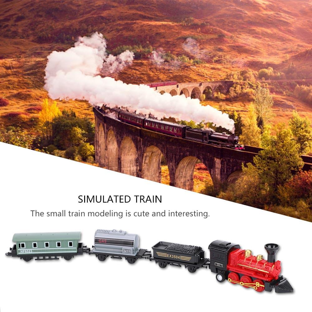 Tebru Pullback Train,Classical Alloy Plastic Simulated Steam Train Pullback Model Kid Child