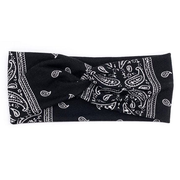 Maoww Crocheted Headband Floral Sports Head Band Adjustable Tie-dye Wide Sweatband Non Slip Hair Styling Accessories for Sporting Yoga Paisley
