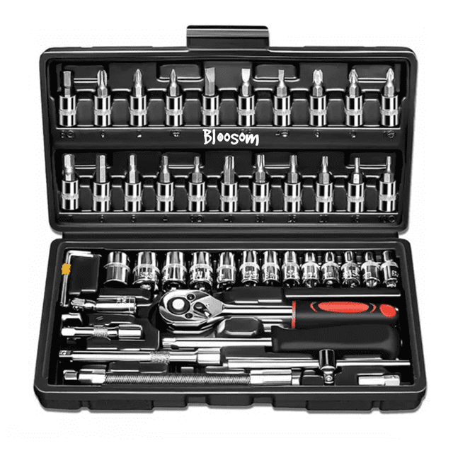 Juego De Herramientas Bloosom Mecánicas 46pcs Negro