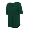 thumbnail image 7 of Omexry Womens Tops under $5 Women Tops V-neck Cross Collar Soild Short Sleeve T-Shirt Blouse Green M, 7 of 7