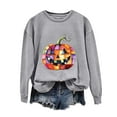 thumbnail image 2 of Kilaqueen Pumpkin Halloween Sweatshirts for Women Casual Fashion Oversized Hoodie Graphic Printed Crewneck Sweatshirts Warm Fall Pullover Blouses, 2 of 5