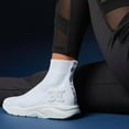 thumbnail image 5 of Sam Edelman Tara White Knit Stretch Slip On Sock Fitted Rounded Toe Sneakers (WHITE, 8), 5 of 6