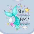thumbnail image 4 of Inktastic Be a Mermaid Make a Splash Blue Mermaid Tail Boys or Girls Baby Bib, 4 of 4