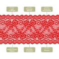 thumbnail image 3 of Cinta de encaje de patrón floral de poliéster de 5.9 pulgadas de ancho para hacer costura roja de 3 yardas, 3 of 7