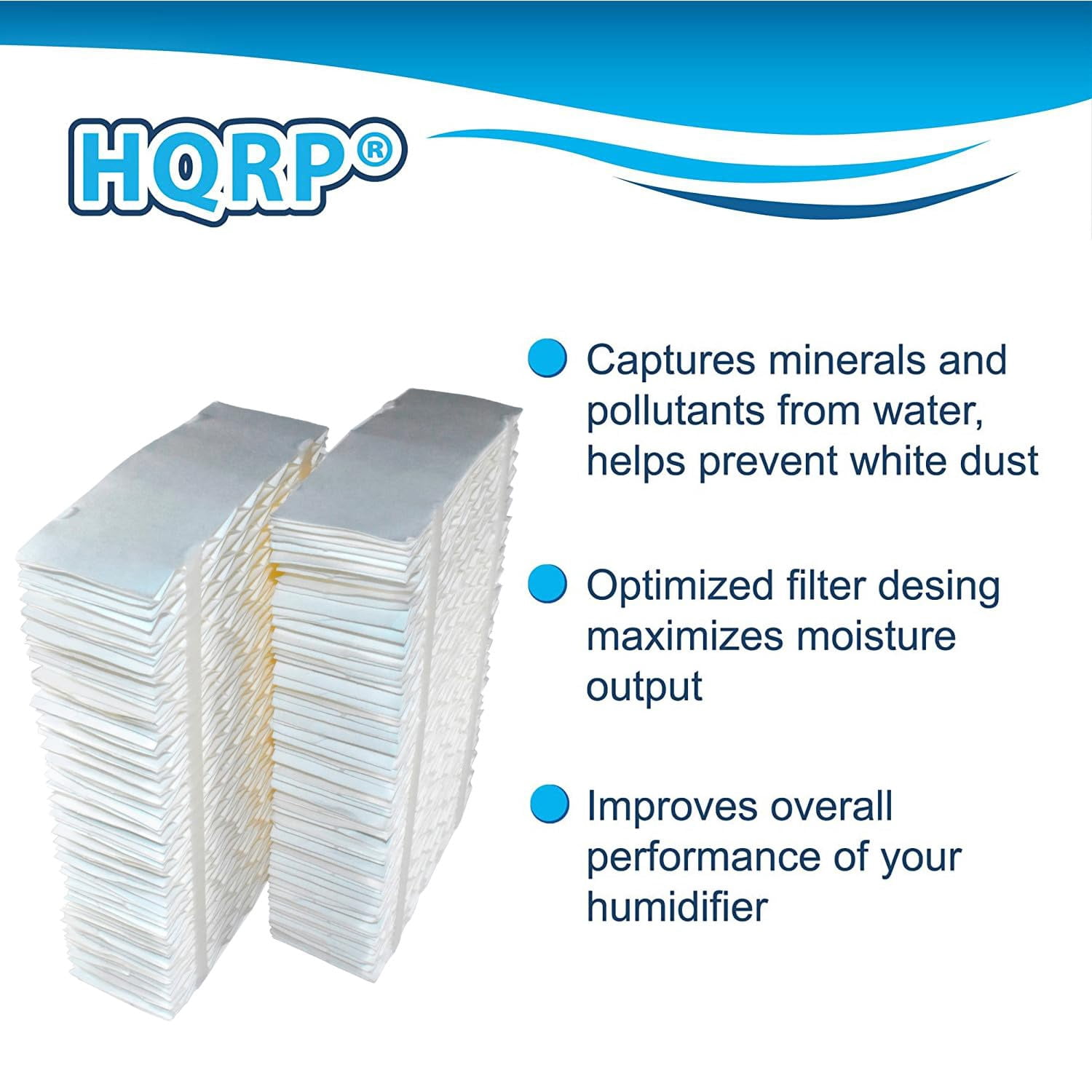 HQRP 2-Pack Humidifier Wick Filter Replacement for Sears Kenmore 14909, 14912, 32-14912, 42-14912, Replacement for Emerson Essick Air AIRCARE HDC-2R & HDC-411