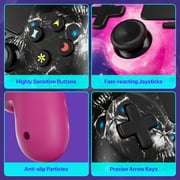 ISHAKO 2Pack Wireless Controller for P4/PC, with Double Vibration, 6-Axis Motion Control-Pink&Black
