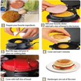 thumbnail image 3 of Prensa de Hamburguesas Multifuncional de 600 W, con Aro para Huevos, Luz Indicadora, Bandeja Antiadherente y Diseño Desmontable, Ideal para Hacer Hamburguesas. Yellow, 3 of 5
