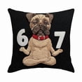 thumbnail image 2 of Funda de cojín con diseño de perro pug practicando yoga | Funda de cojín decorativa con un lindo perro de dibujos animados para el sofá del hogar, 2 of 9