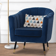 thumbnail image 4 of Magshion Barrel Chair, Modern Accent Chair with Pillow and Padded Seat, Upholstered Single Sofa for Living Room Bedroom Waiting Room Office, Navy Blue, 4 of 12