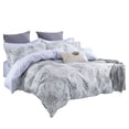 thumbnail image 2 of Swanson Beddings Gray Paisley Floral Print 3-Piece 100% Cotton Duvet Cover Set: Duvet Cover and Two Pillow Shams (Queen) (Comforter is NOT included), 2 of 3