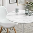 thumbnail image 3 of Bowery Hill 27. 5" Round Artificial Marble Dining Table in White, 3 of 7