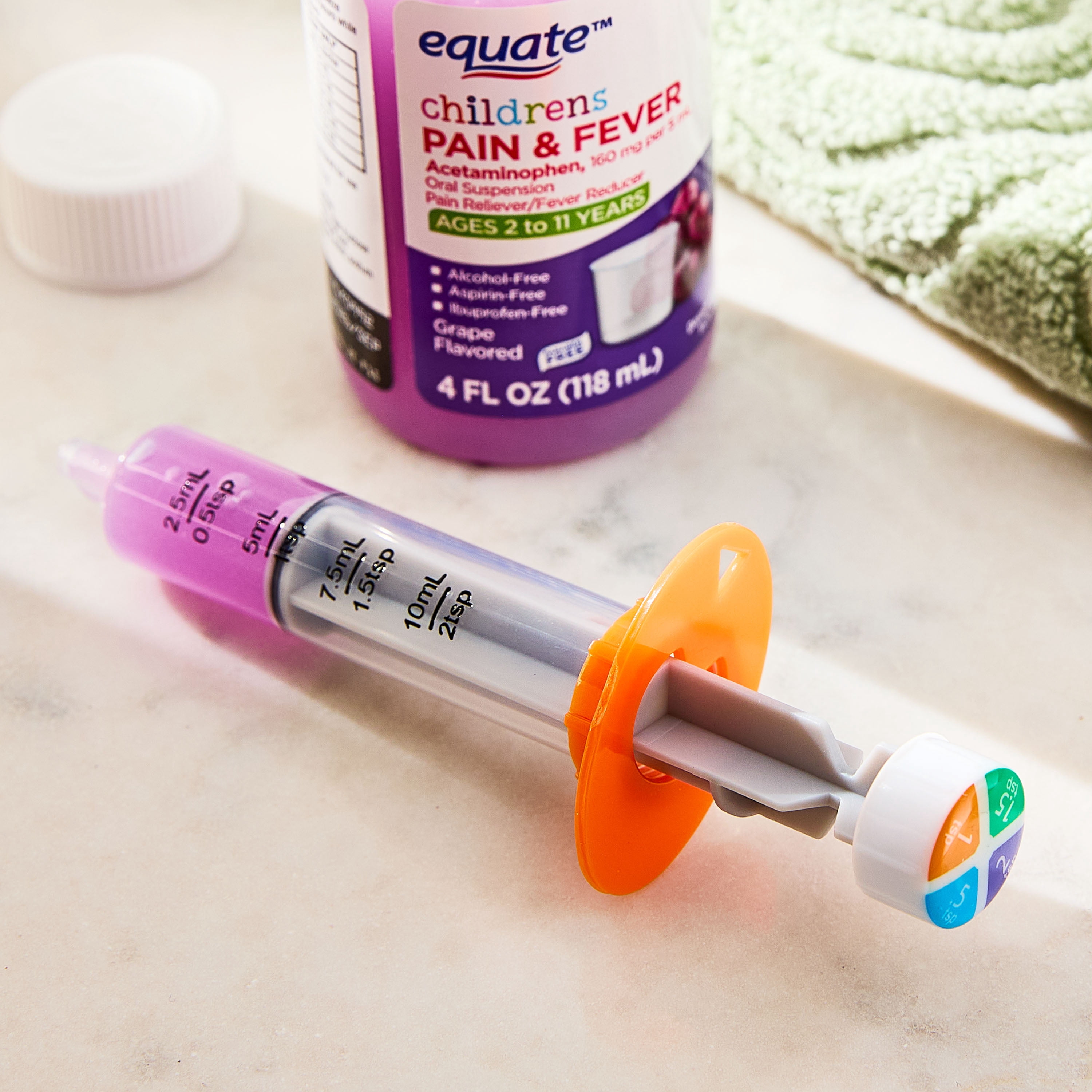 (2 pack) Equate Children's Dosing Syringe, 10 mL