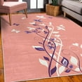 thumbnail image 3 of Spring Decorative Rug, Violet Tree Swirling Persian Lilac Blooms with Butterfly Ornamental Plant Graphic, Quality Carpet for Bedroom Dorm and Living Room, 6 Sizes, Pastel Pink, by Ambesonne, 3 of 4