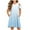 Blue-01, variant on Girls' Summer Gradient Print Cold Shoulder Sundress Short Sleeve, Crew Neck, Fit & Flare Style for 3-14 Years