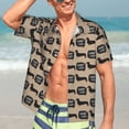 thumbnail image 7 of Honeii Dachshund Dog Woof Print Men’s Hawaiian Shirt,Classic Button-Down Short Sleeve Shirt, for Beach, Vacation, and Outdoor Activities,Medium, 7 of 7