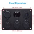 thumbnail image 5 of Panel impermeable multifunción 6 en 1, con toma de corriente de 12 V, cargador con dos puertos USB, voltímetro LED azul, interruptor basculante iluminado, 5 of 5