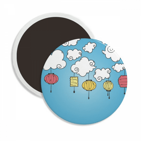 

colorful cartoon cloud pattern round ceracs fridge magnet keepsake decoration