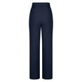 thumbnail image 4 of MIUOWANP Women's Elastic Waisted Pants with Pockets Solid Color Fake Buttons Slim Fit Straight Leg Pants Size XXL(12)Dark Blue, 4 of 4
