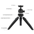 thumbnail image 2 of Andoer H20 Compact Foldable Desktop Tripod with Detachable Ball Head, Adjustable Legs (13-23cm Working Height), 1/4 Inch Screw, 2KG Load Capacity, Lightweight 290g - Available in Black, Black&Red,, 2 of 7