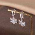 thumbnail image 5 of 925 Sterling Silver Sparkly CZ Snowflake Dangle Earrings for Women Teens Christmas Snowflake Dangle Earrings Drop Winter Party Earrings, 5 of 6
